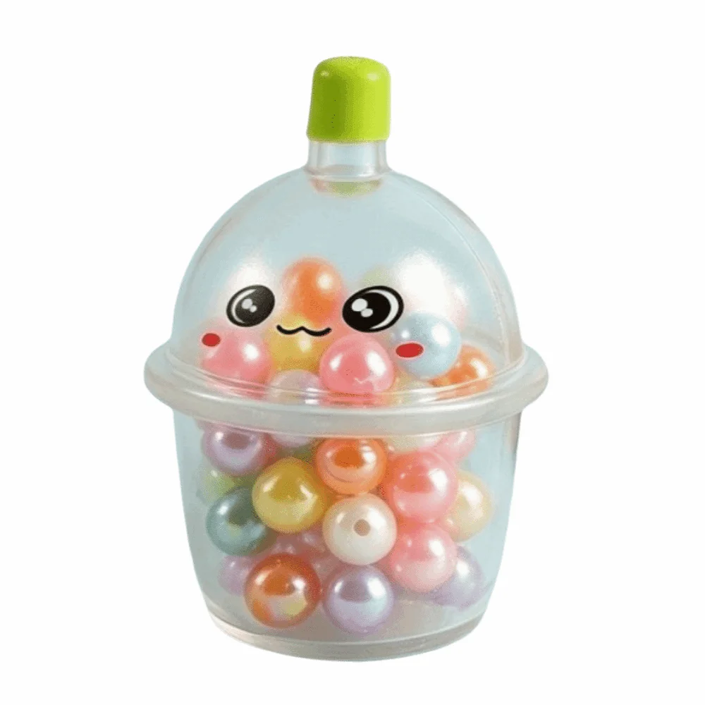 Creative Pearl Milk Tea Cup Squeeze Soft Slow-Rebound Pearl Milk Tea Cup Fidgets Fun Squeezing Handmade Milk Tea Cup Squishy
