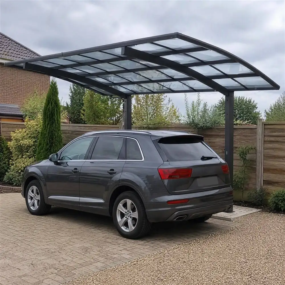 Household Fashionable Aluminum Frame Rainproof Material Car Shelter Save Space Carport All Weather Outdoor High End Car Parking