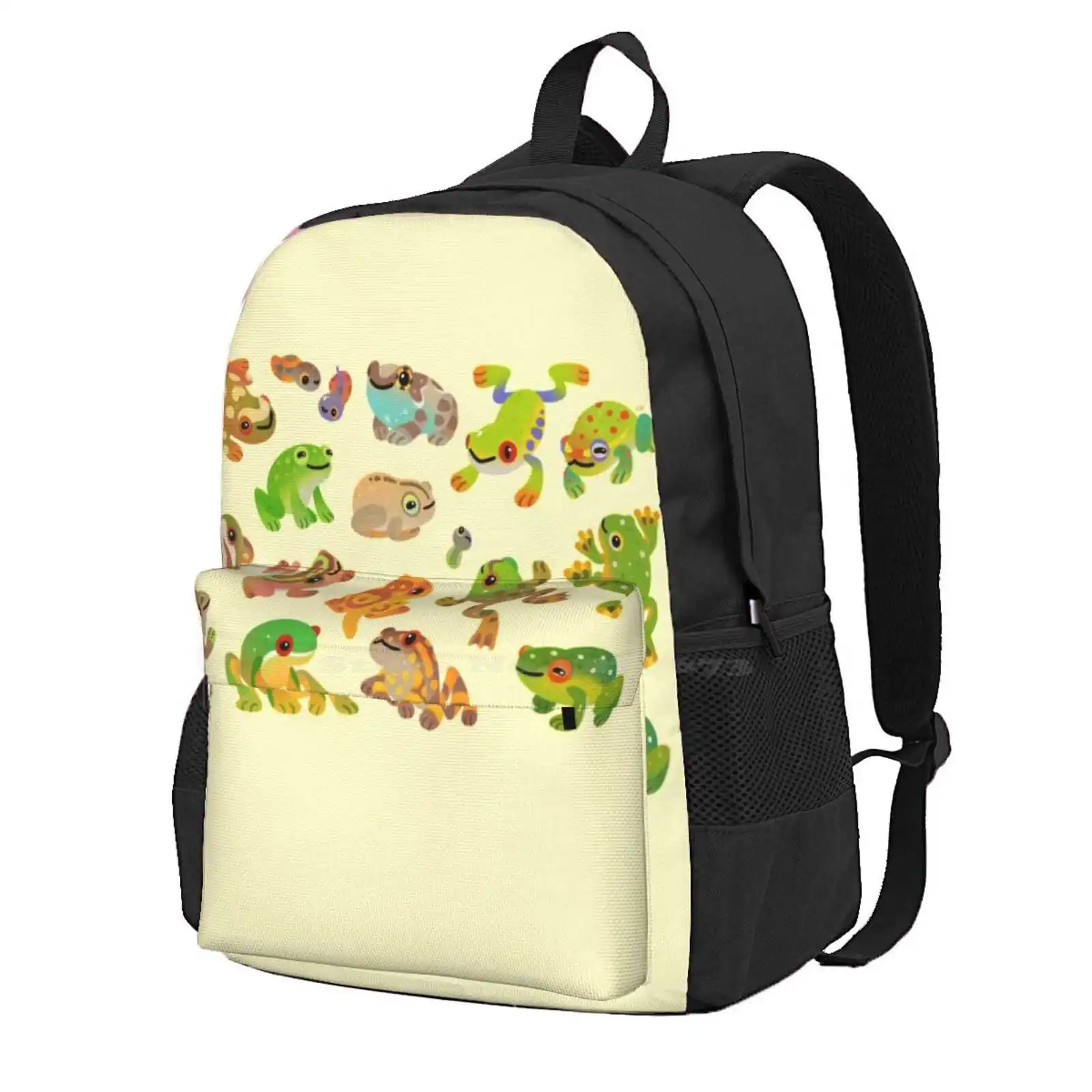 Tree Frog Hot Sale Schoolbag Backpack Fashion Bags Cottagecore Animal Cute Pikaole Amphibian Tadpole Tropical Summer Red Eyed