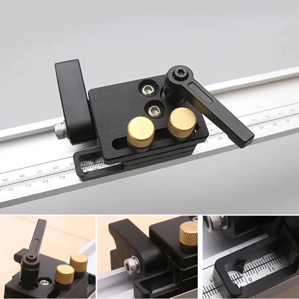 T-Tracks Slot Woodworking Slide Ruler with Scale Width 45mm Saw Table Tools Heavy-Duty Fixed Clamp Woodworking Miter Track