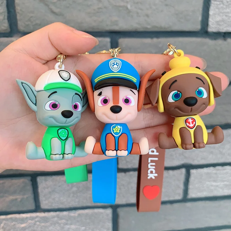 Paw Patrol Ryder Marshall Anime Keychain Rubble Chase Pendant Keychain Backpack Bags for Girls Boys Accessories Paw Patrol Gifts