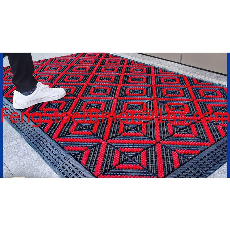 Door mat outdoor non-slip outdoor floor mat commercial hotel entrance rubbing dust mat three-in-one splicing carpet