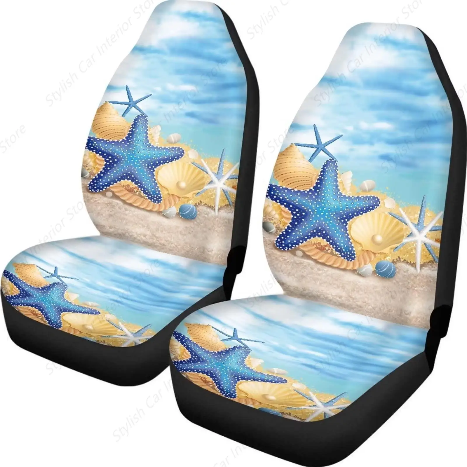 

Синяя морская звезда на пляже Гавайское небесно-океанское печать Чехол на автомобильное сиденье Только чехол на переднее сиденье Защита переднего сиденья для автомобилей Грузовики Внедорожники