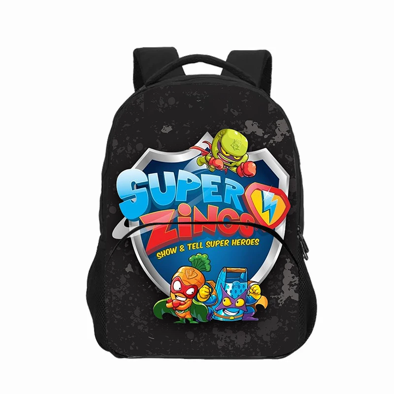 Super Zings Mochila SchoolBag 40cm/15.7inch Double Layer Backpack Lightening Zipper Backpack Book Bags for Boys Girls Best Gift