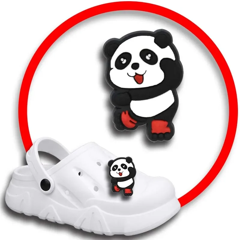 Pink Panda Shoe Charms for Crocs Accessories Sandals Men Clogs Pins Women Badges Boy Girls Jeans Kids Decorations Buckle Shoes