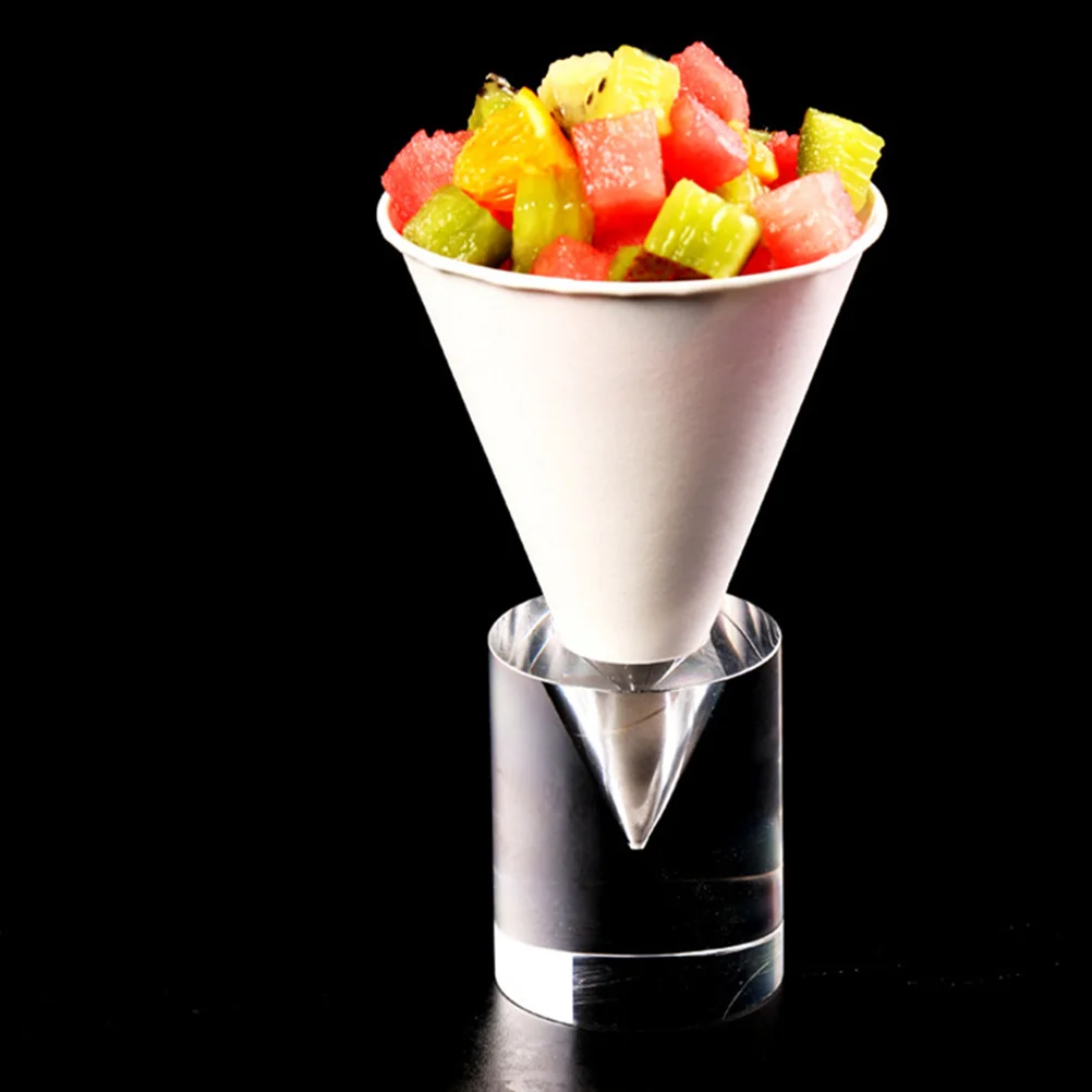 

Ice Cream Cone Stand Acrylic One-Hole Cone Holder for Food Stall Restaurant Party Dessert Display Storage Rack