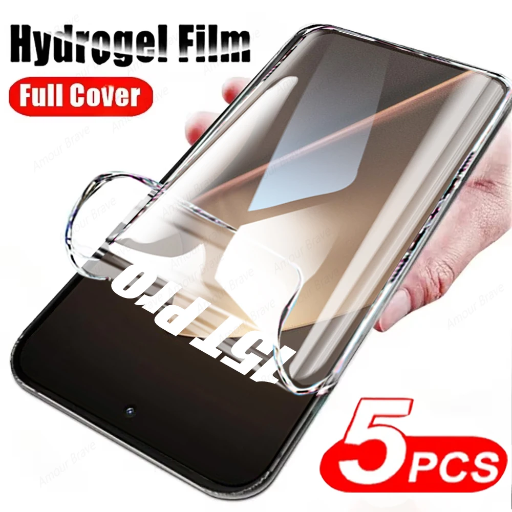 Protecteur d'écran HD, 5 pièces, Film Hydrogel pour Xiaomi Mi 15T Pro, 14T, 13T, 12T, 11T Pro, 15, 11, 12 lite