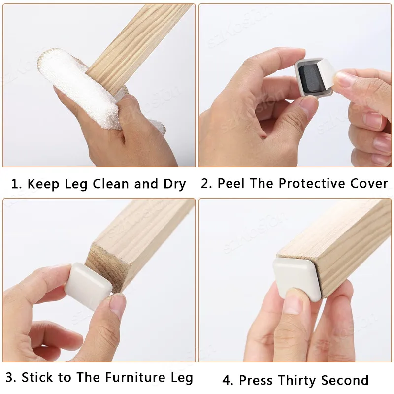 4pcs/lot Furniture Leg Slider Pads Anti Scratch Easy Move Heavy Furniture Thickened Moving Pad Anti-abrasion Floor Protector Mat