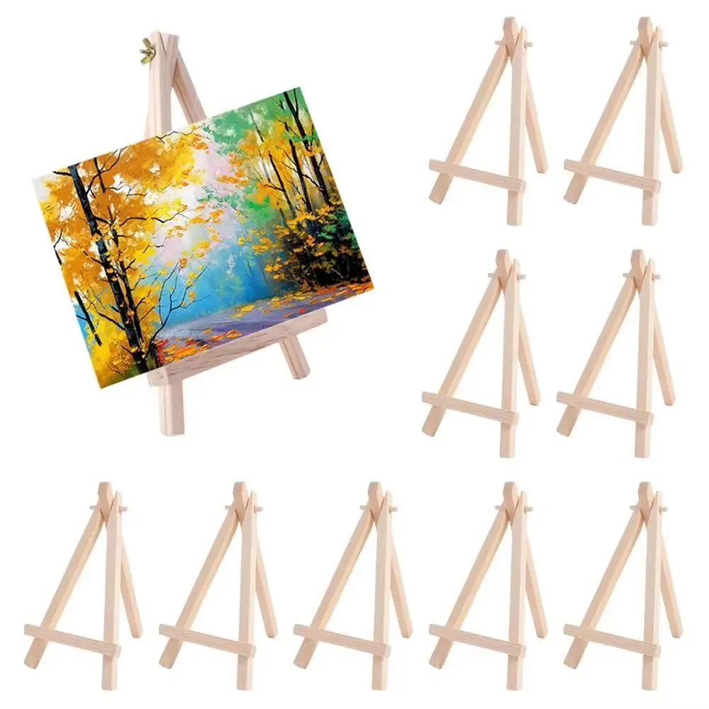 Wood Material Tabletop Easel Triangle Shape Foldable Design Wood Drawing Easel DIY Craft Portable Design Painting Display Holder