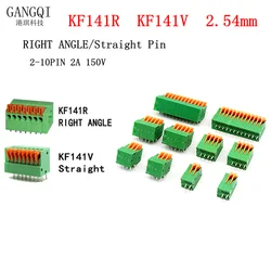 10 szt. Sprężyny wciskowej 2.54mm KF141V KF141R bez skrętu zacisk blok stopki prostej/zgiętej 2/4/5/6/7/8/9/10P złącze PCB