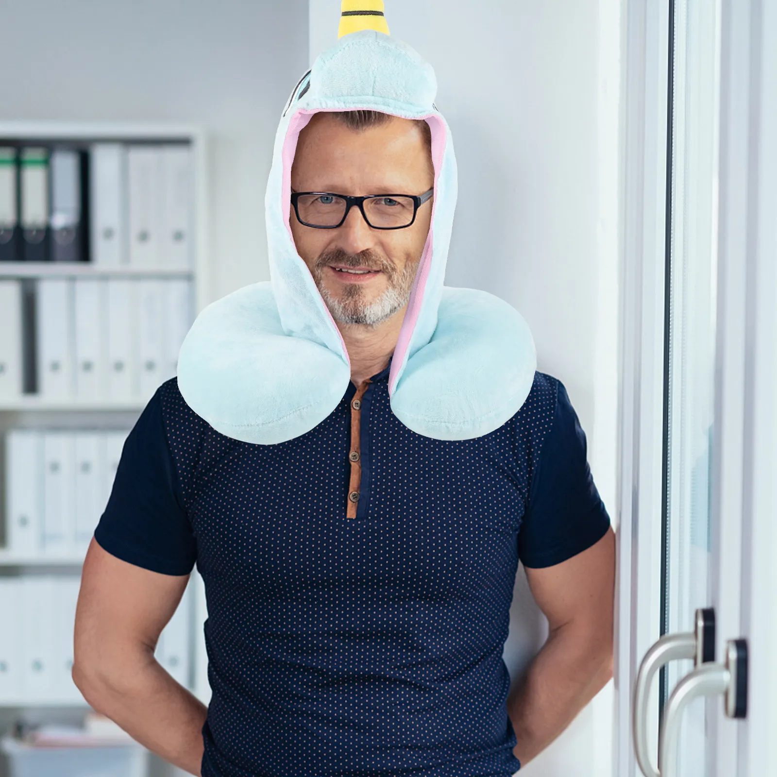 

Travel Pillow U Shaped Neck Pillow Hood Soft Memory Foam Support for Airplane Car Train Office Outdoor Sleep Nap Neck Cushion