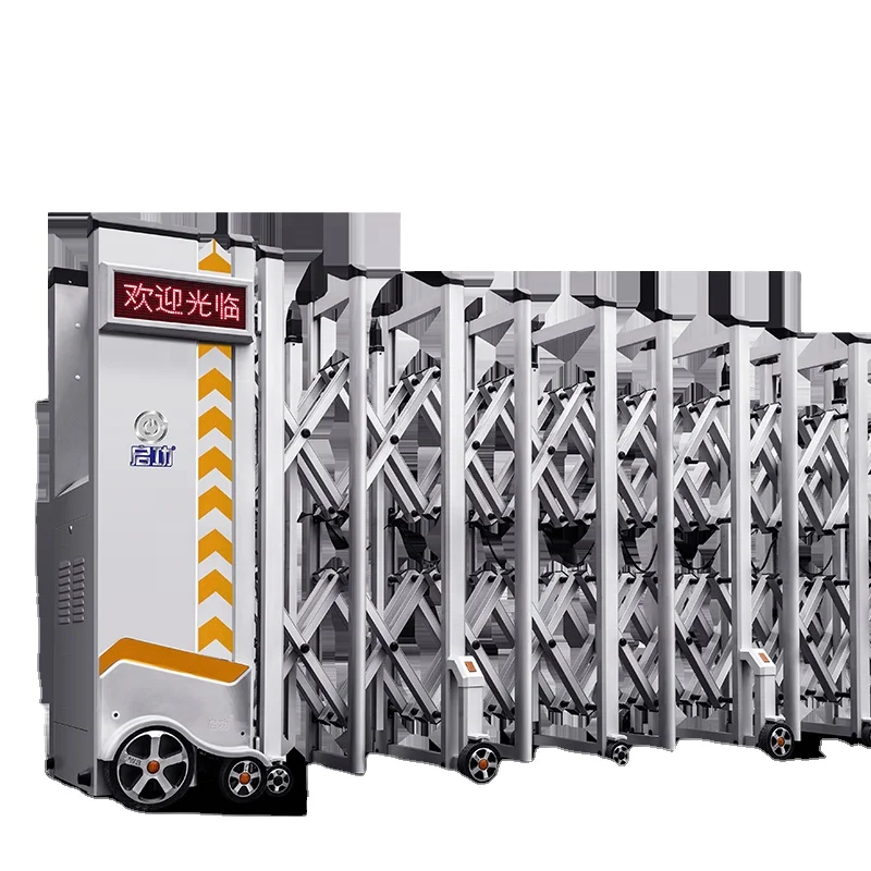 

QIGONG Automatic RetractableAccordion Driveway Gate Front Gate Design With Main Aluminum QG-19 For Schools Factory Front Gates