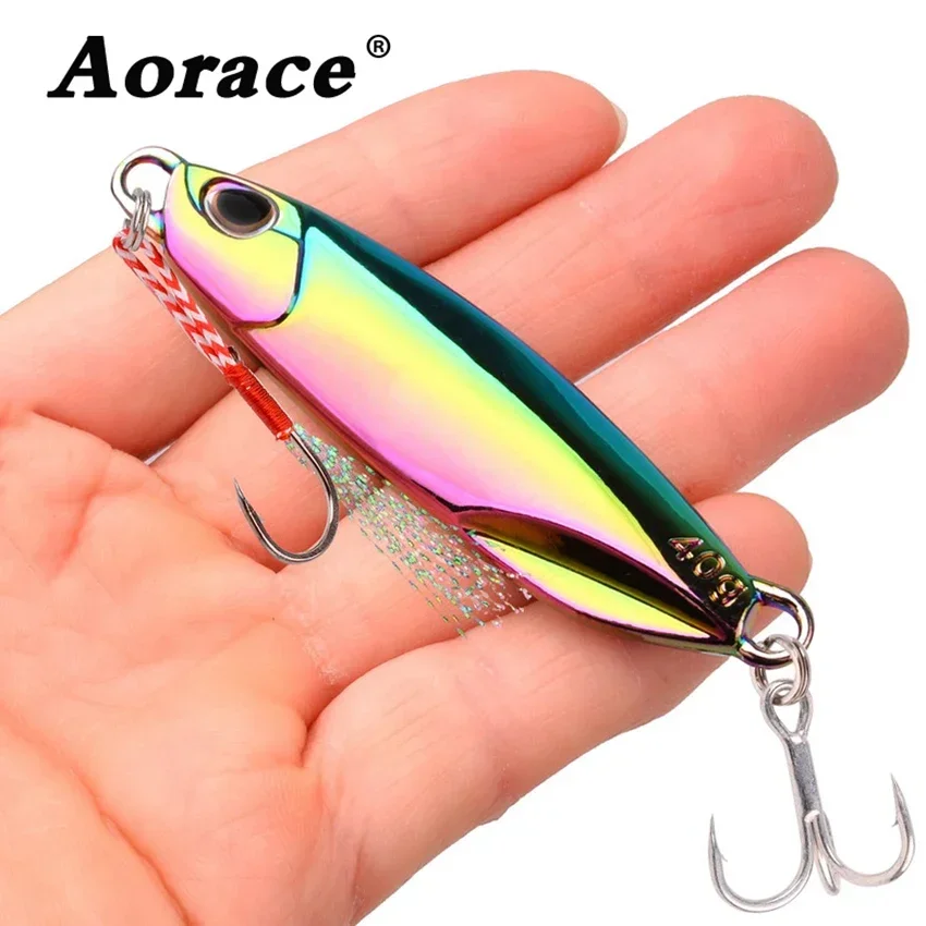 7g 10g 15g 20g 30g 40g Spoon Metal Jigs Colourful Fishing Lures with Hooks Electroplated Fishing Lures Bait Mackerel Bass