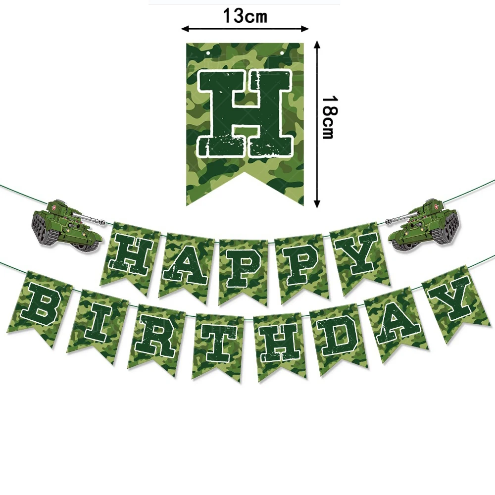 Fournitures de fête d'anniversaire camouflage nappe de fête sur le thème du camouflage assiette serviette tasse vaisselle bannière pour anniversaire militaire de l'armée