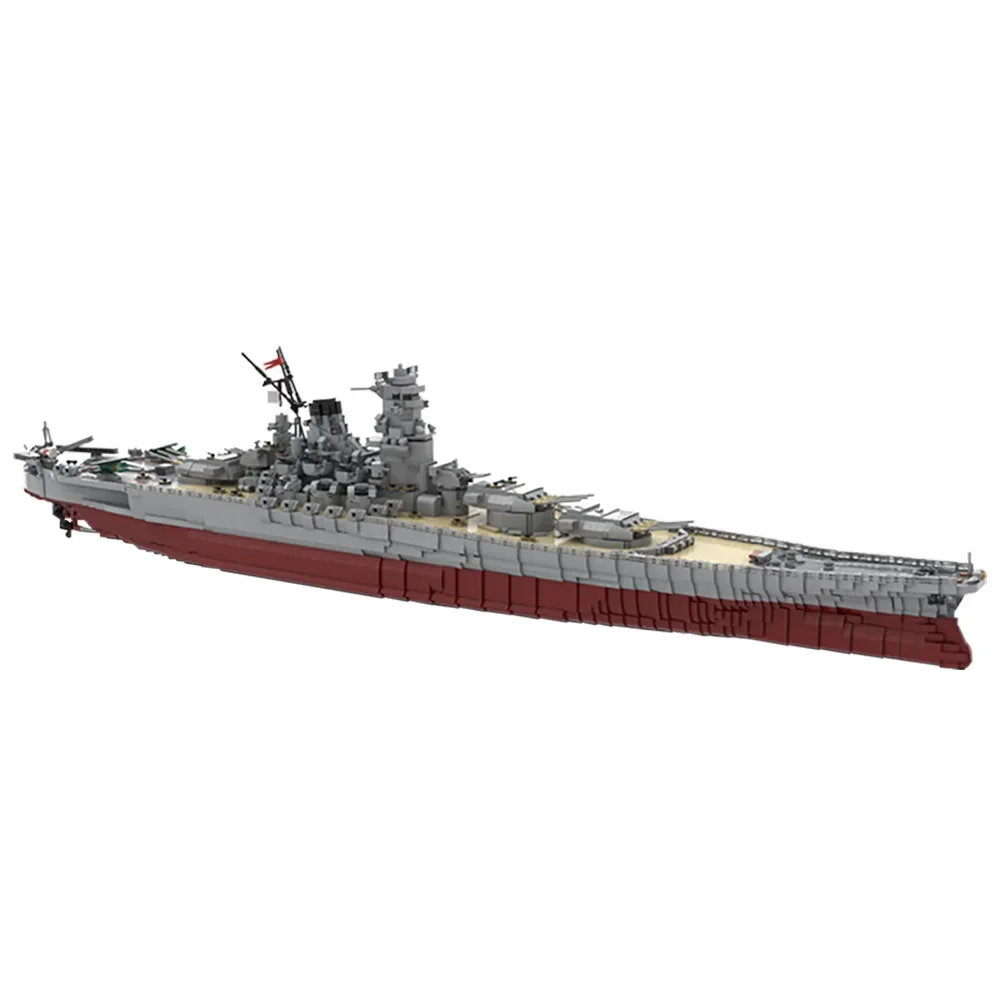 MOC IJN Yamato 1:200 Warship Building Blocks Kit Arms Battle Ship Simulation Boat Model Bricks Toys For Children Christmas Gifts