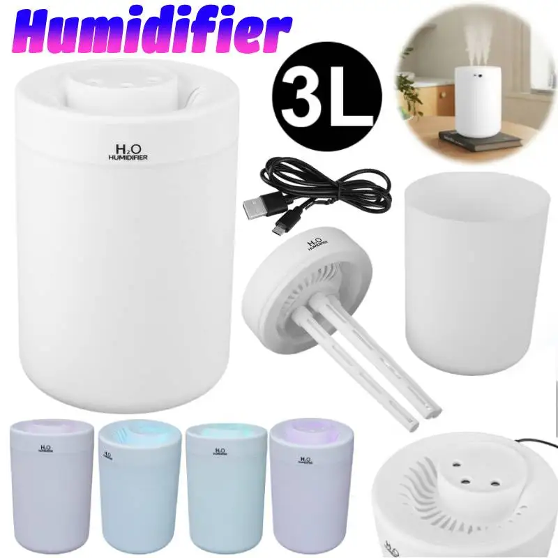 

Электрический ароматический диффузор 3 л, масляный увлажнитель воздуха, 3 режима, бесшумный увлажнитель с добавлением воды, светодиодный ультразвуковой распылитель для настольного автомобиля