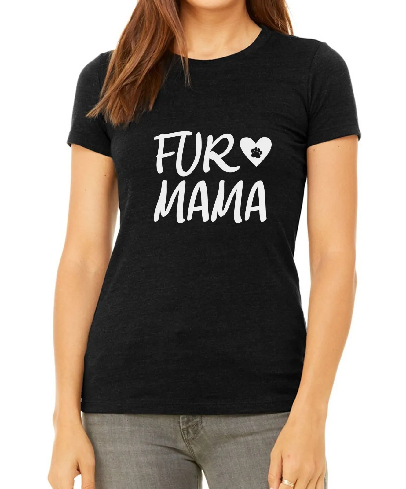 

Футболка BC Fur Mama для любителей домашних животных, мамы собак, кошек, облегающая рождественская футболка