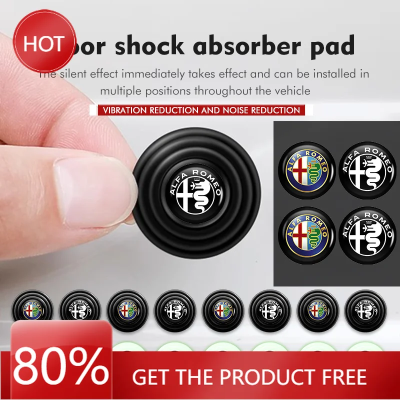 Hub Caps Car Door Anti-shock Pad Buffer Pad Crash Pad Silicone Pads Accessories For Alfa Romeo 159 Giulietta Giulia 147 Mito 156