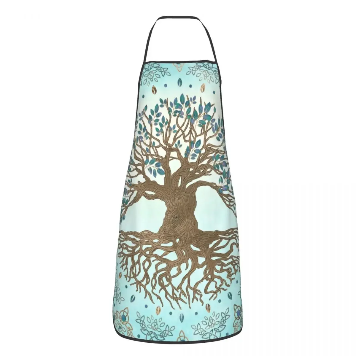 Tree Of Life Yggdrasil Gentle Blue Apron for Women Men Unisex Bib Vikings Kitchen Cooking Tablier Cuisine Chef Baking