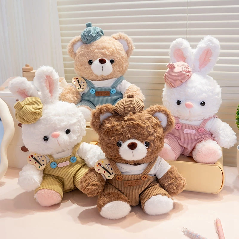 

25cm Moka Bear Rabbit Cartoon Plush Toy DIY Assembly And Dressing To Heal Children As A Festival Birthday Gift For Girls