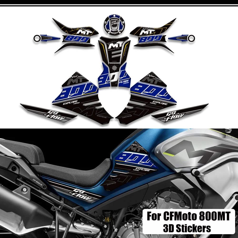 

For CFMoto 800MT 800 MT Sport Explore Touring Adventure Protector Tank Pad Grips Kit Knee Fairing Fender Stickers Decals