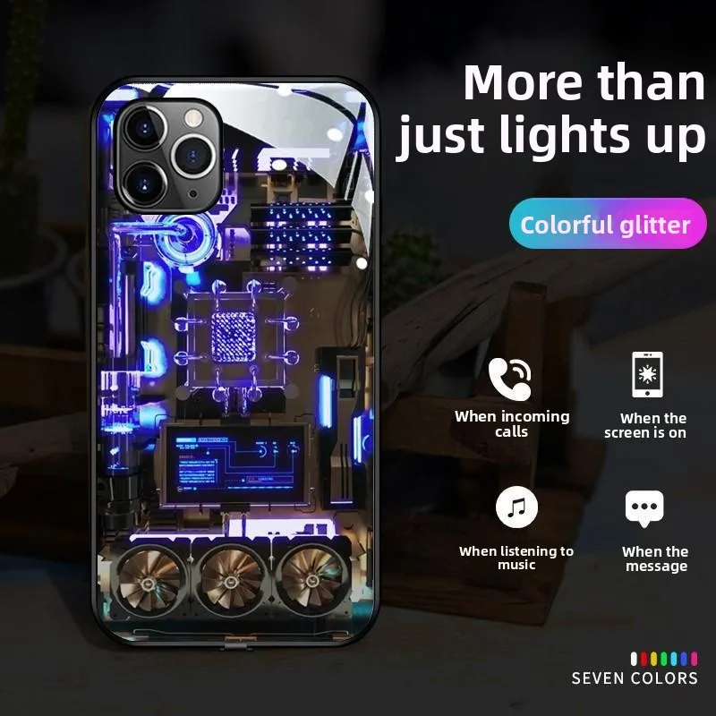 Personalized LED Smart Light Glow Luminous Magnetic Phone Case for Iphone 12 11 Pro Max Xr Xs Max Anti-drop Protector Cover - Image 4
