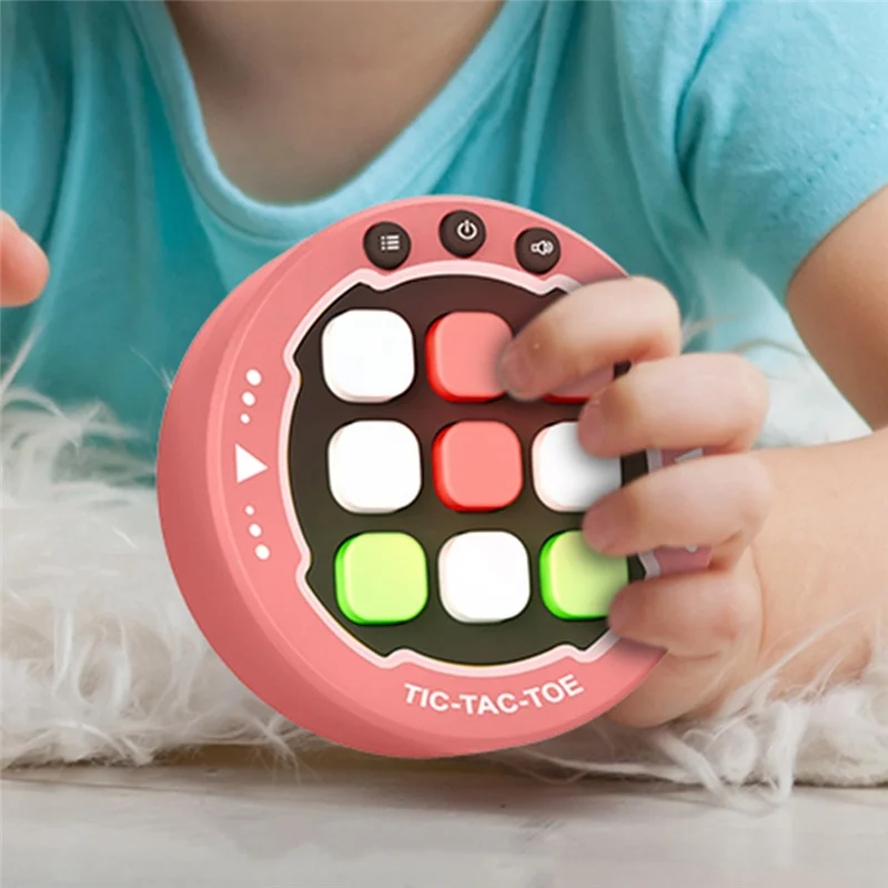 DELAM-Brainteaser Games Tic Tac Toe Spieltisch 3-in-Reihe-Tischspiel für 3–5 Jahre alt, tragbares Konsolenspiel, Familienspiel