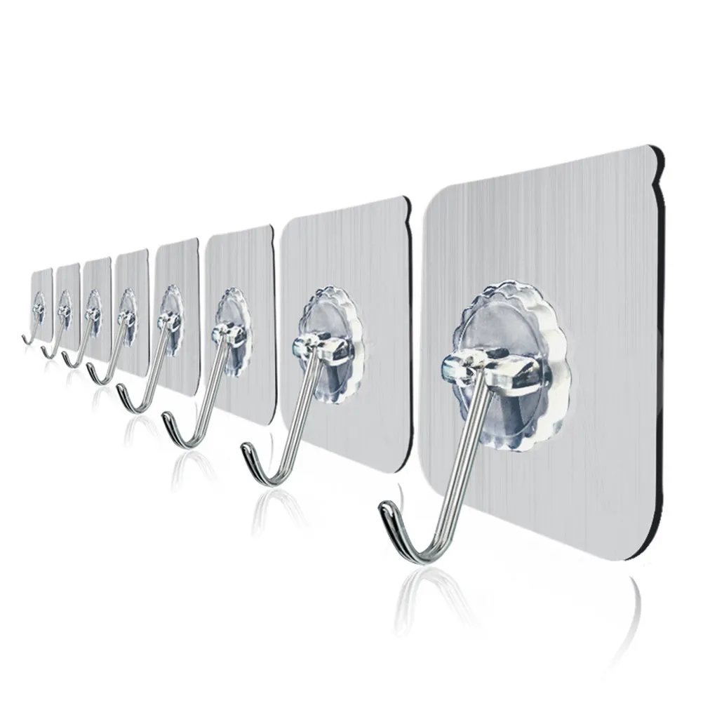 20Pcs Adhesive Hooks Thickened ABS Ceiling Hooks for Home Decor Bathroom Kitchen Utility Wall Mount Sticky