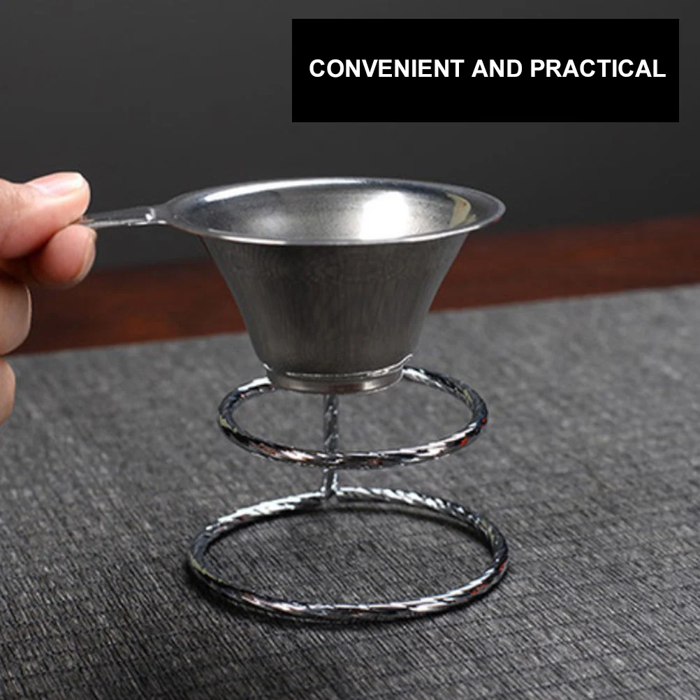 

2pcs Stainless Steel Tea Filter Holder Infuser Stand Strainer Rack ganizer Leak Rack Kitchen Accessories for Daily