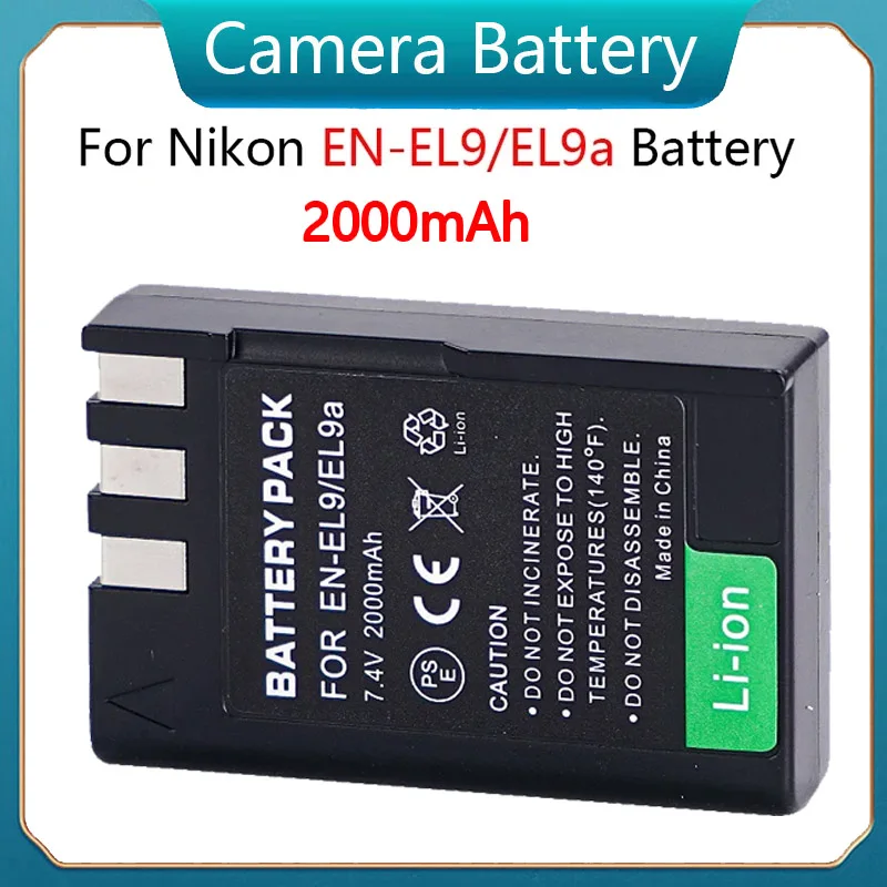 

Rechargeable 2000mAh EN-EL9 EN EL9 EN-EL9a EN EL9a EL9a Camera Battery For Nikon D40 D60 D40X D5000 D300 L15 Digital Battery