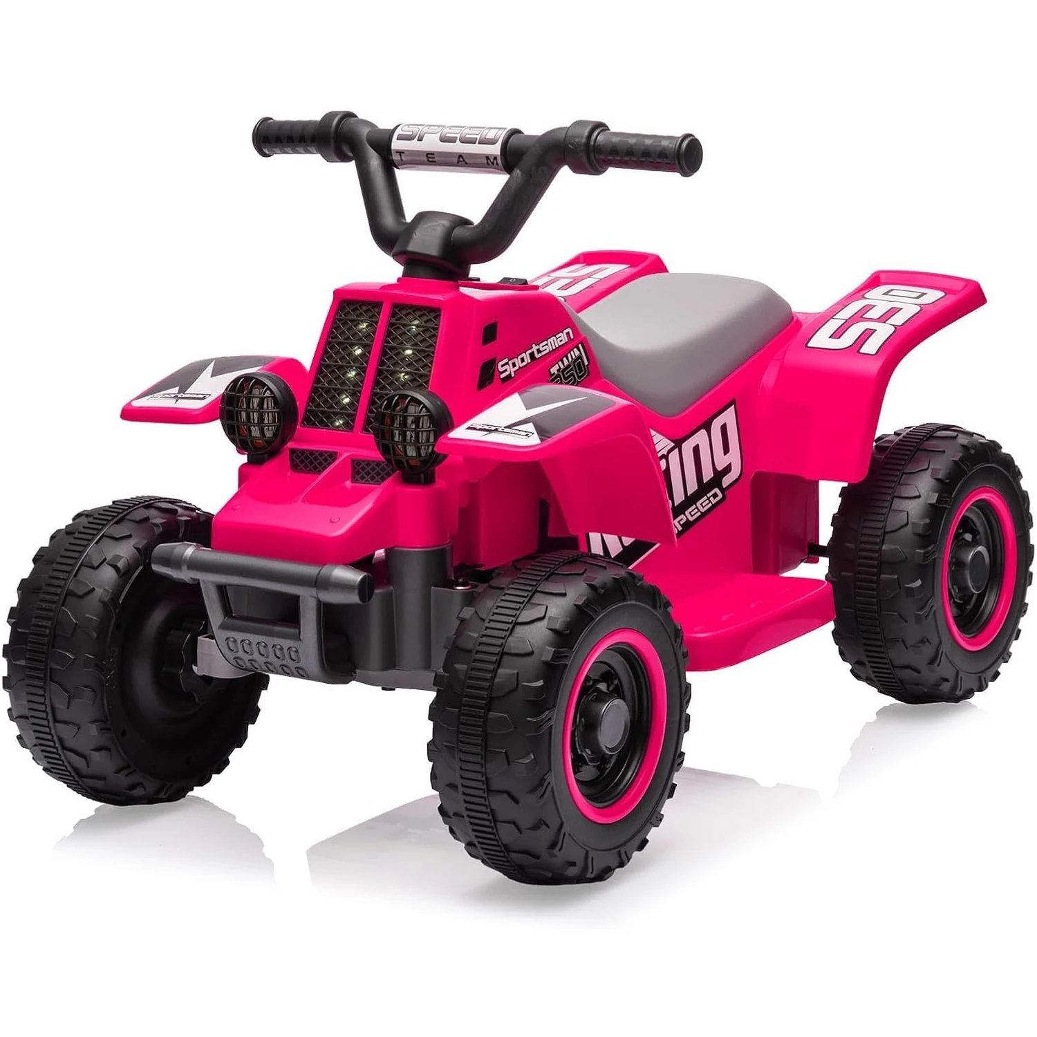 Elektrische Quad voor Kinderen 4+ Jaar 6V Zitauto met LED Koplampen Muziek ÉÉN-KNOPS Start Tot 5 km/u Lange Batterijduur