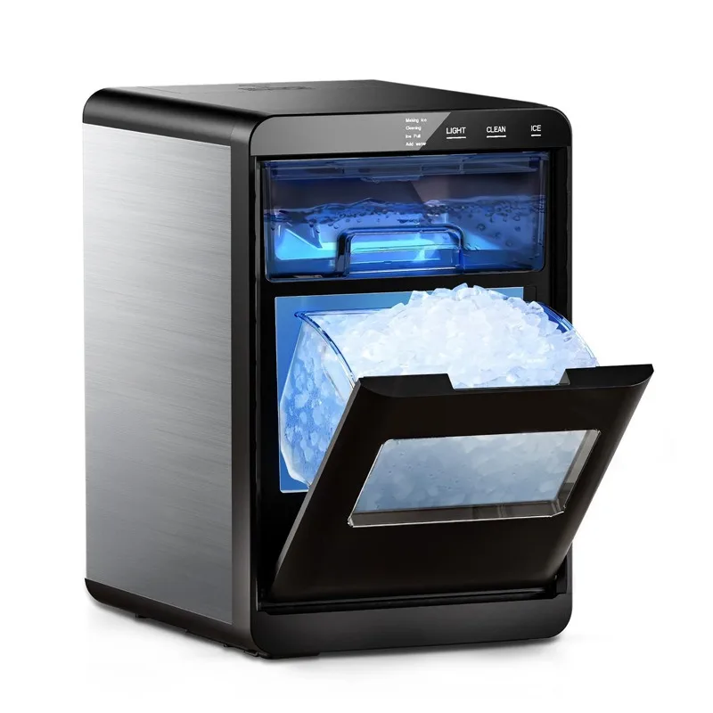 Household desktop ice machine with removable water tank ice basket
