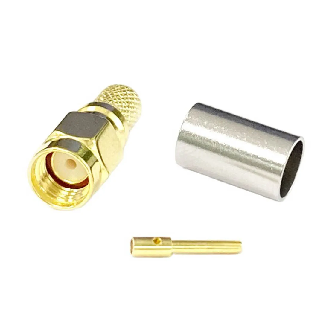 Novo rp sma crimp macho plugue fêmea jack rf conector reverso para lmr240 cabo atacado para wi-fi sem fio