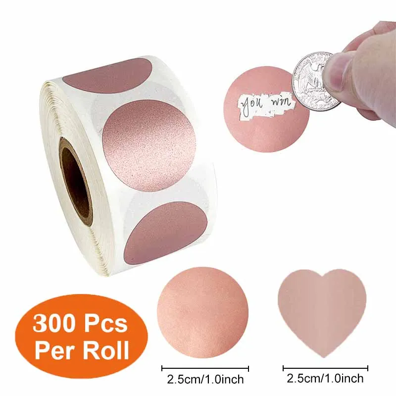 300 szt./rolka wodoodporna naklejka na zarysowania 2.5cm/1.0 cali idealna do promocji gra loteryjna ukrytych informacji