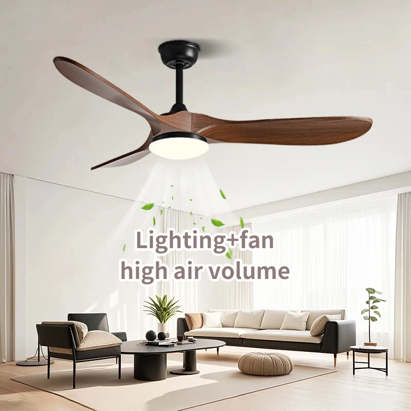 Ventilateur de plafond à moteur en cuivre pur à 3 pales ABS DC 35W avec télécommande et lumières LED 24W pour ventilateur de salon et de salle à manger