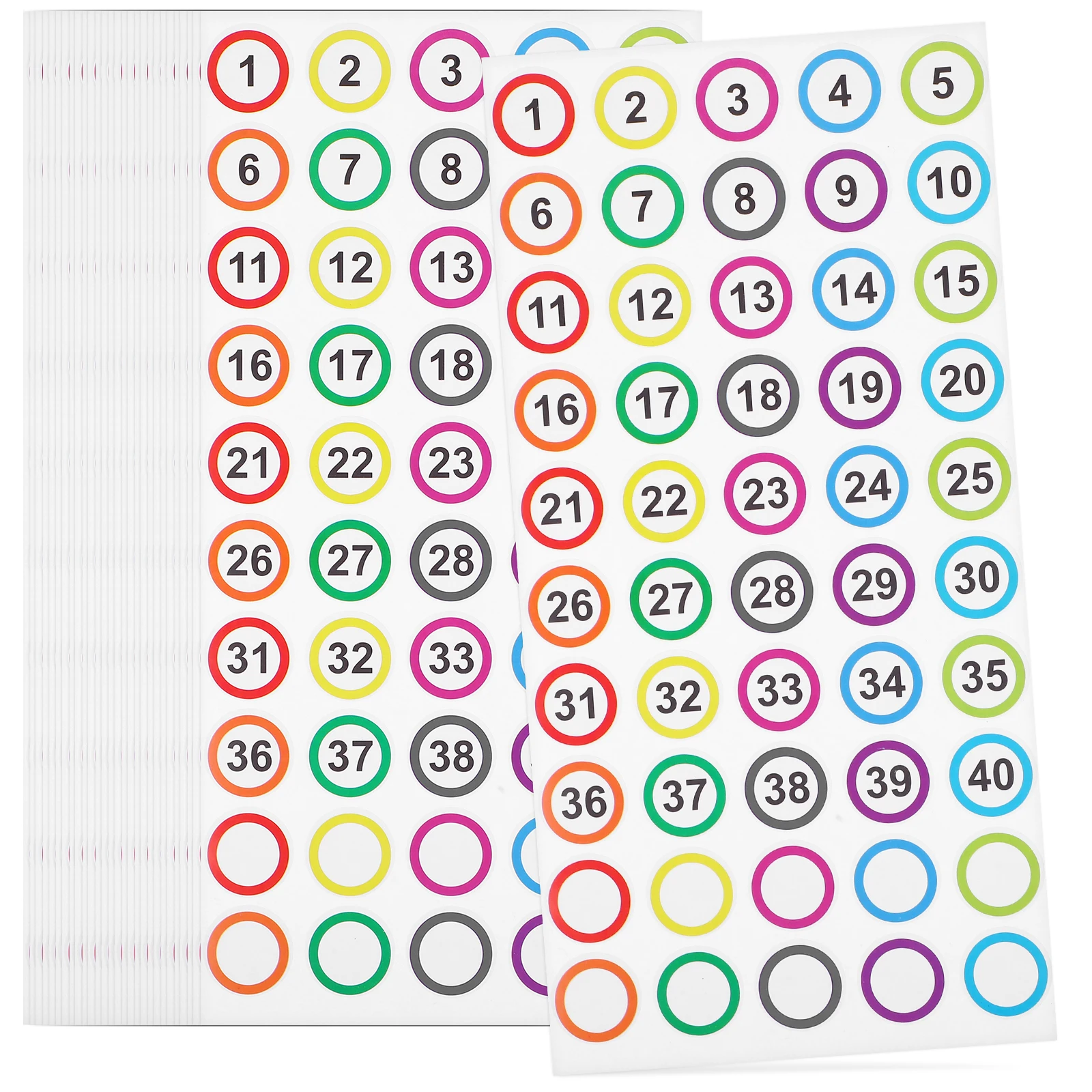 

50 Sheets Stickers Clear Font Self Adhesive Office Study Entertainment Organizing Labels Files Numbered Stickers Folders