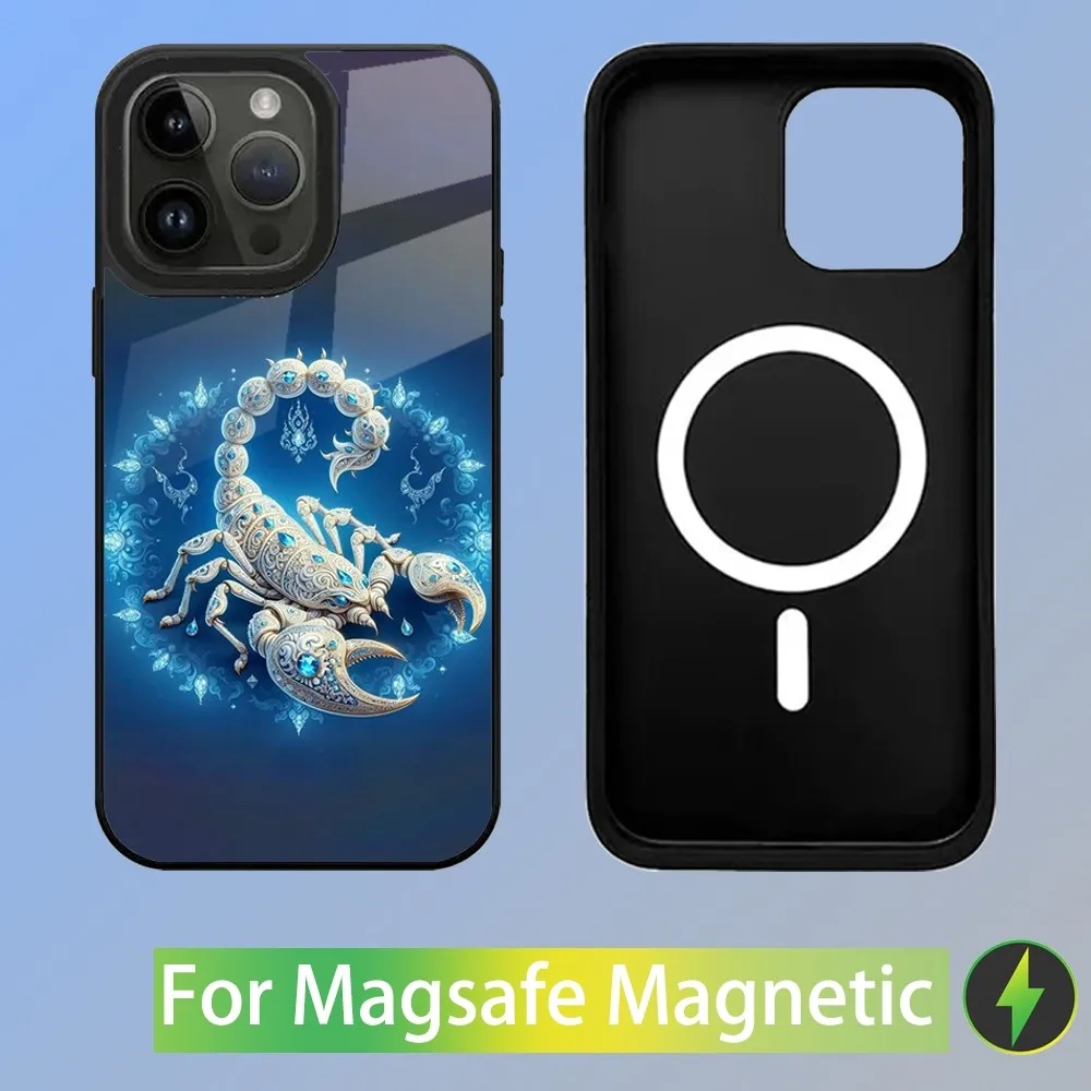 Cool insect Scorpion Phone Case For iPhone 15,14,13,12,11,Plus,Pro,Max Mini Magsafe Magnetic Wireless Charging