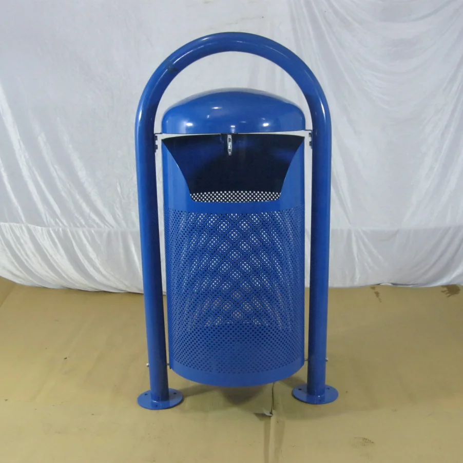 32 Gallon Environmentally Friendly Street Trash Can Metal Park Dustbin