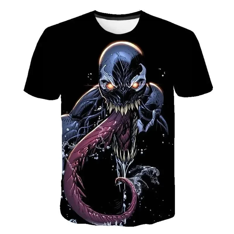 New 3D Venom Printed Men's T-shirt Casual Fashion Marvel T-shirt Oversized Sports Short Sleeve Street Fashion Men's Clothing image 2