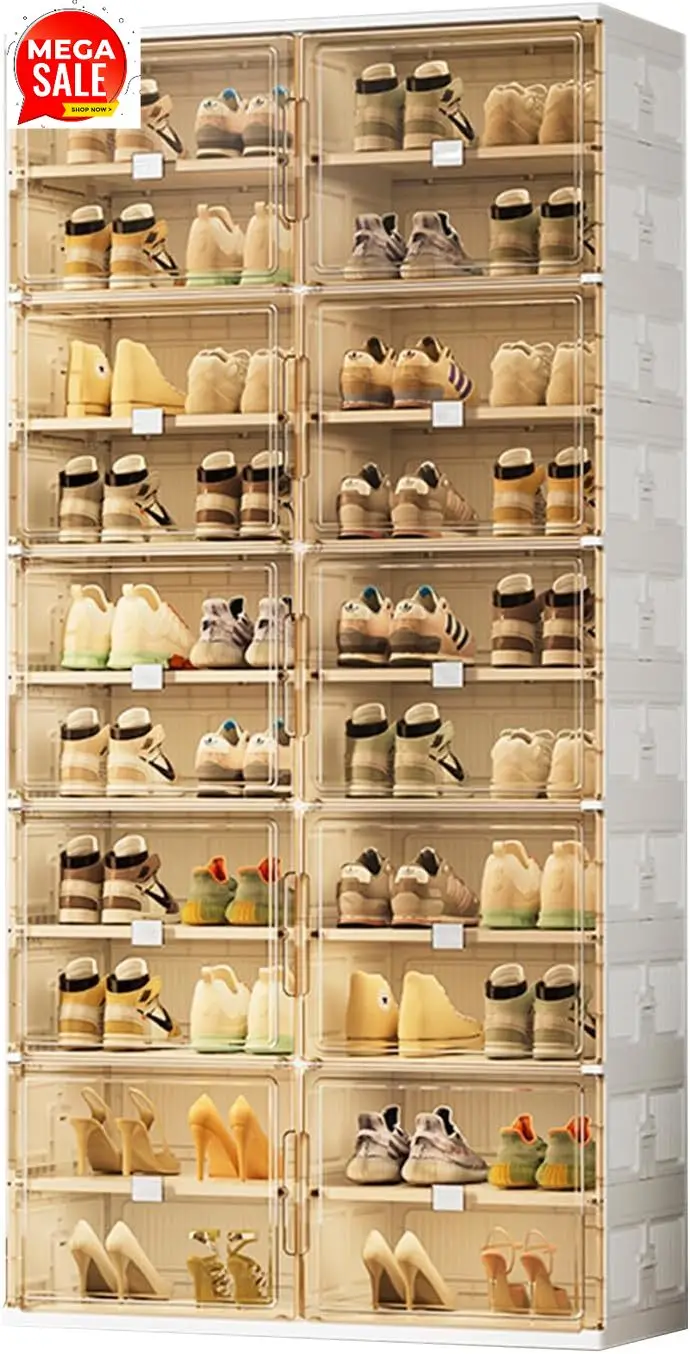 

Бестселлер: Шкаф для хранения обуви на 40 пар, 3-уровневый, быстрая установка, пластиковая полка для обуви с прозрачной магнитной дверцей для демонстрации