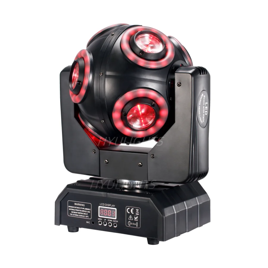 Ruchoma głowica LED 8x15W RGBW 4w1 z Halo RGB 3w1 Światło piłkarskie 360 °   Nieskończona wiązka obrotowa Strobe Dj Bar DMX 512 Efekt sceniczny