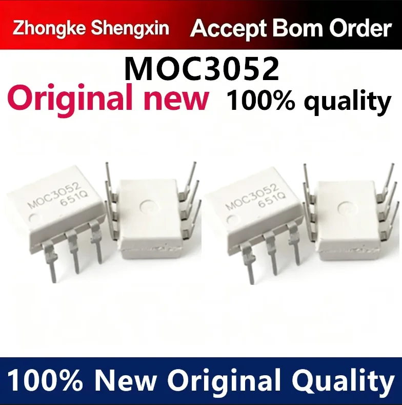 （5pcs-10pcs）Brand new original genuine MOC3052 MOC3052M DIP-6 direct insertion thyristor driven optocoupler isolator