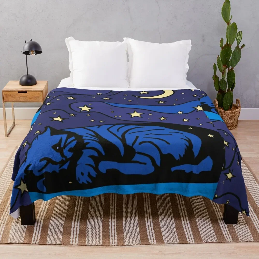 

The Starry Night famous painting for space lovers who also love cats T-shirt, blanket, art design Throw Blanket