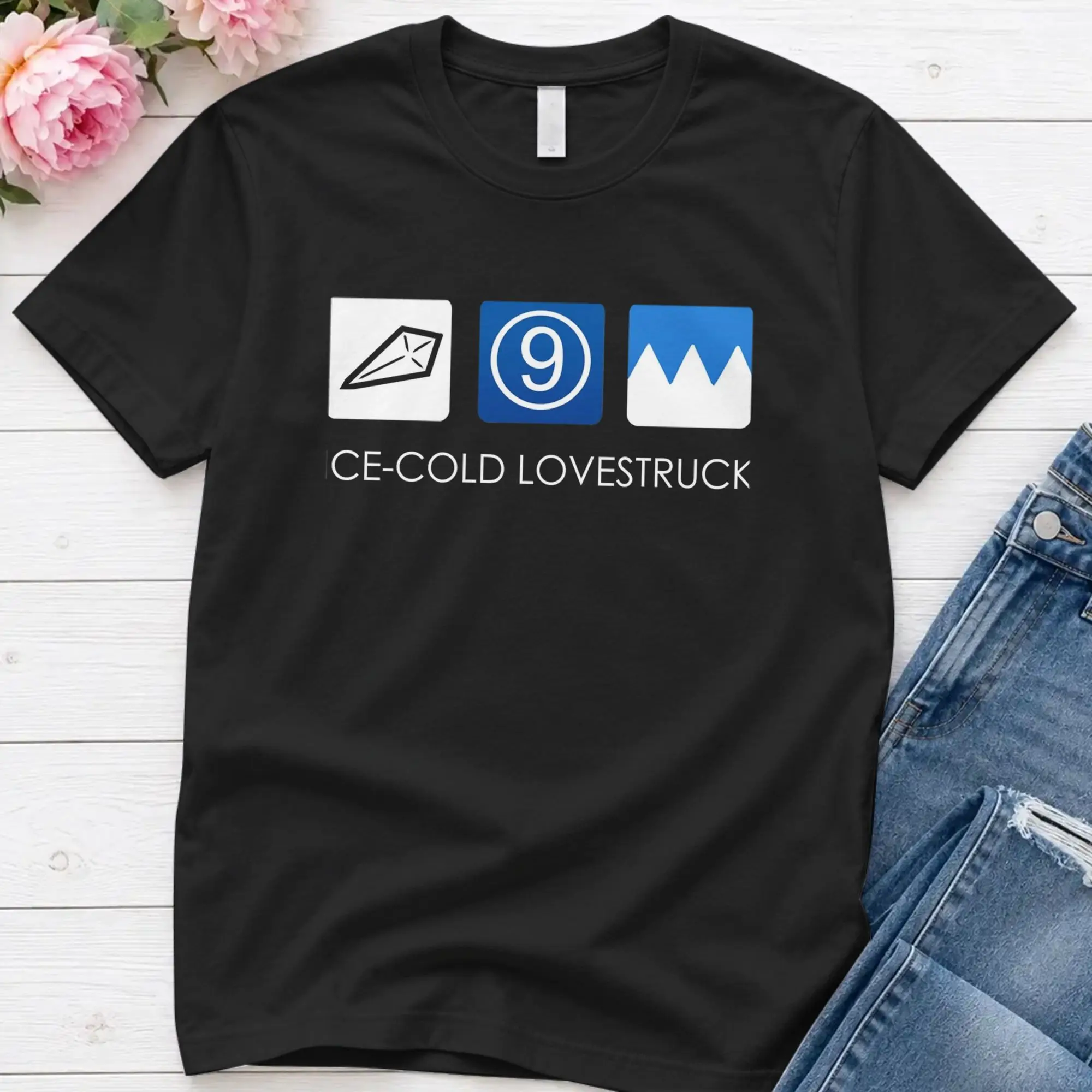 Funny Touhou Minimalism  Cirno  T-Shirt for Men Round Neck Pure Cotton T Shirts Touhou Project Short Sleeve Tee Shirt Clothes