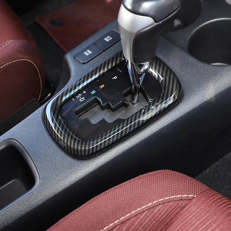 ABS Carbon Fiber Style Car Center Console Gear Shift Frame Cover Trim Sticker For Toyota Hilux 2015-2022 Interior Accessories
