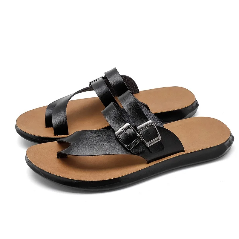 

Модные мужские тапочки большого размера, сандалии с мягкой подошвой, повседневная уличная пляжная обувь, дышащая, легкая, противоскользящая, износостойкая.