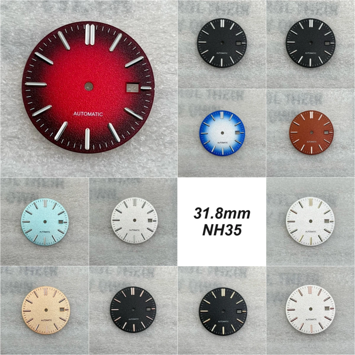 31.8mm Spark Pattern Dial No Logo Fit NH35 Movement Green Luminous Custom Logo Watch Modification Accessories