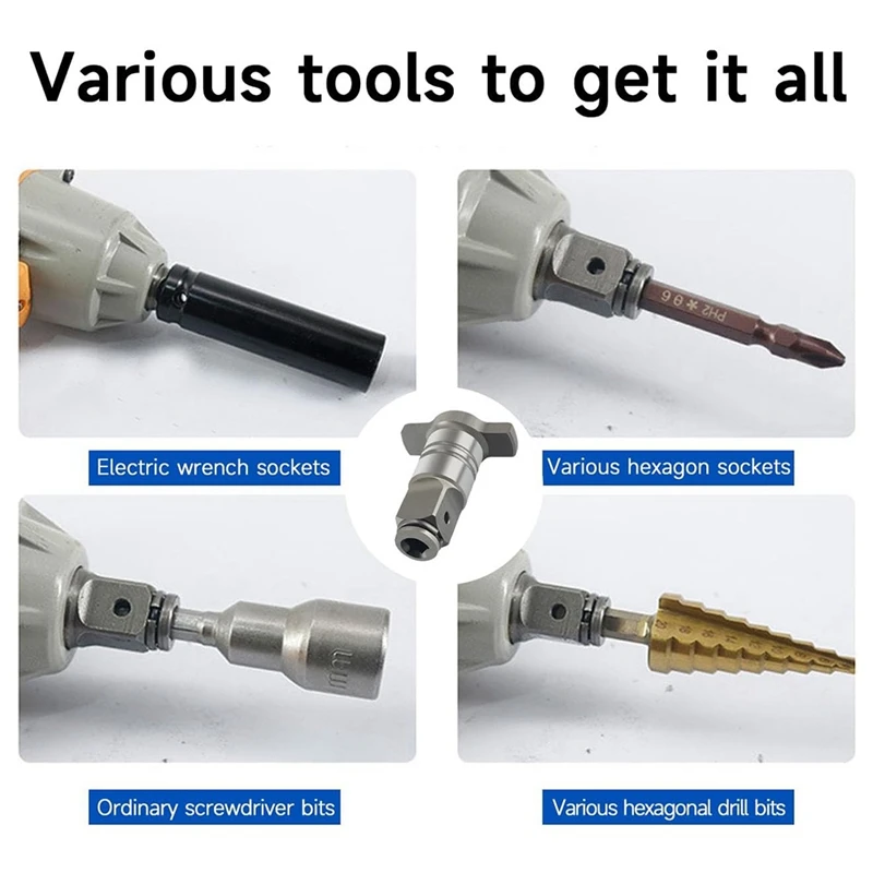 Conversion-Head For Electric Screwdriver, 2Pcs Electric Wrench Conversion Head, Anvil Wrench Pin Converter Shaft Adapter