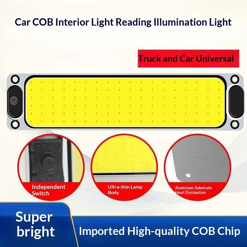 1Pc 12V-85V LED Chip 54/87/108 COB With Switch Reading Night Light Interior Light Ceiling Lamp Van Lorry Truck Camper Boat
