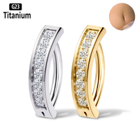 ASTM F136 Titanium Piercing 14G Belly Button Ring Reverse Curved Navel 10/12mm Bar Length Barbell Body Piercing Jewelry Earrings